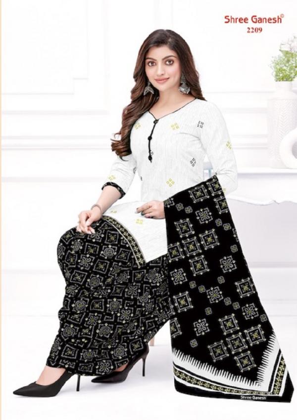 Shree Ganesh White And Black Vol 2 Cotton Dress Material